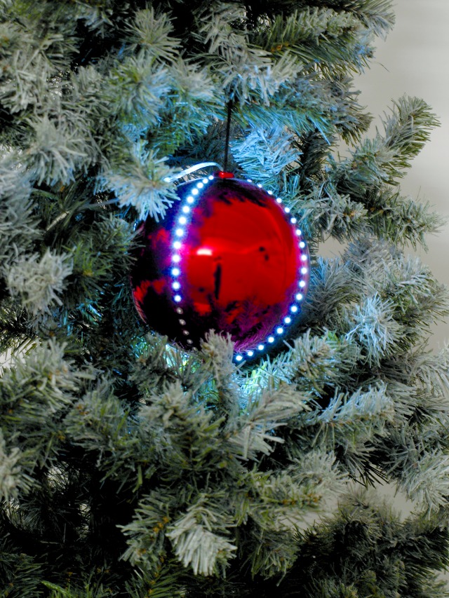 Sněhové LED koule, 15 cm, červená, 1 ks