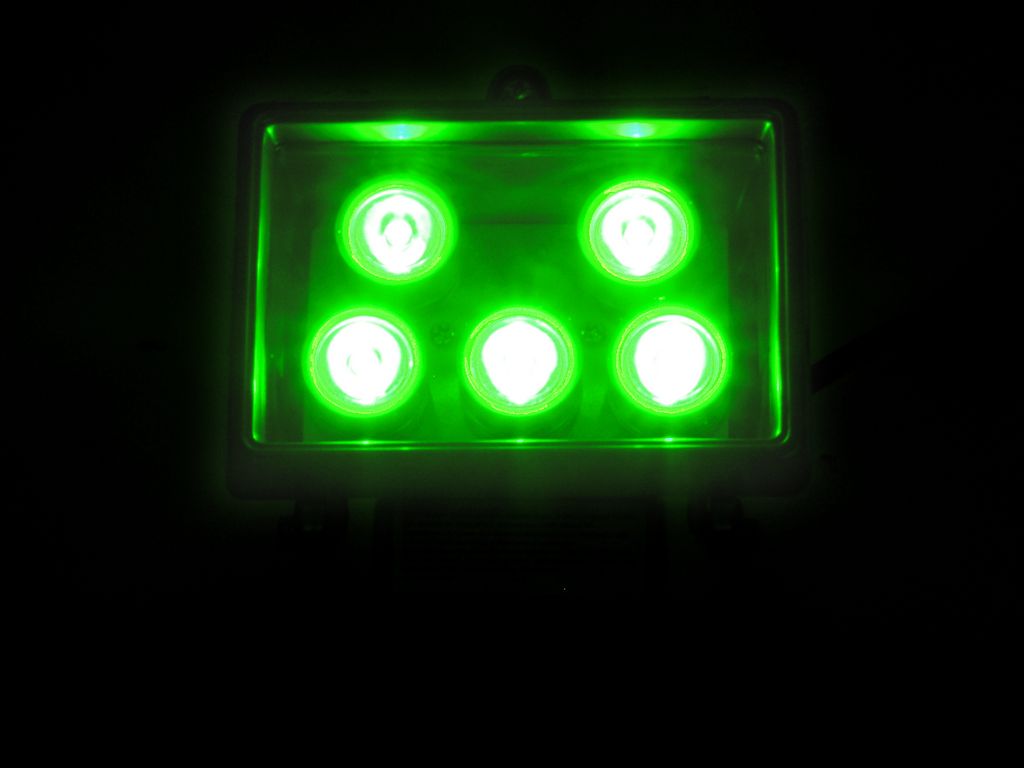 LED venkovní reflektor FL-5 zelený 10° IP54