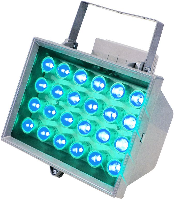 LED venkovní reflektor FL-24 modrý 10° IP54