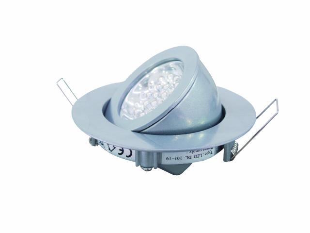 LED spot DL-105-19-WH- stříbrné, bílé teplé LED