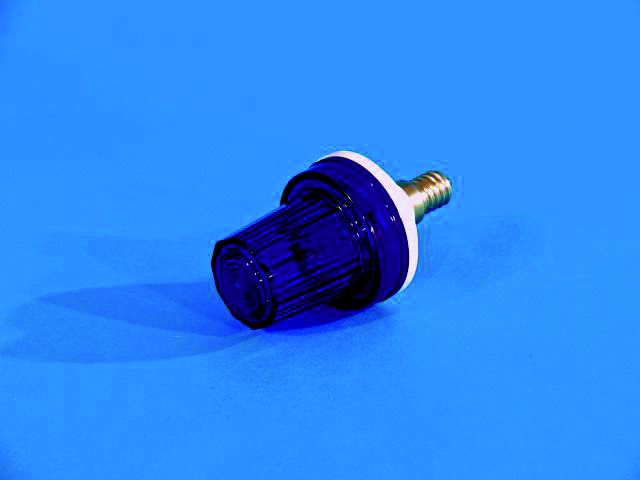 LED strobo žárovka E-14, modrý