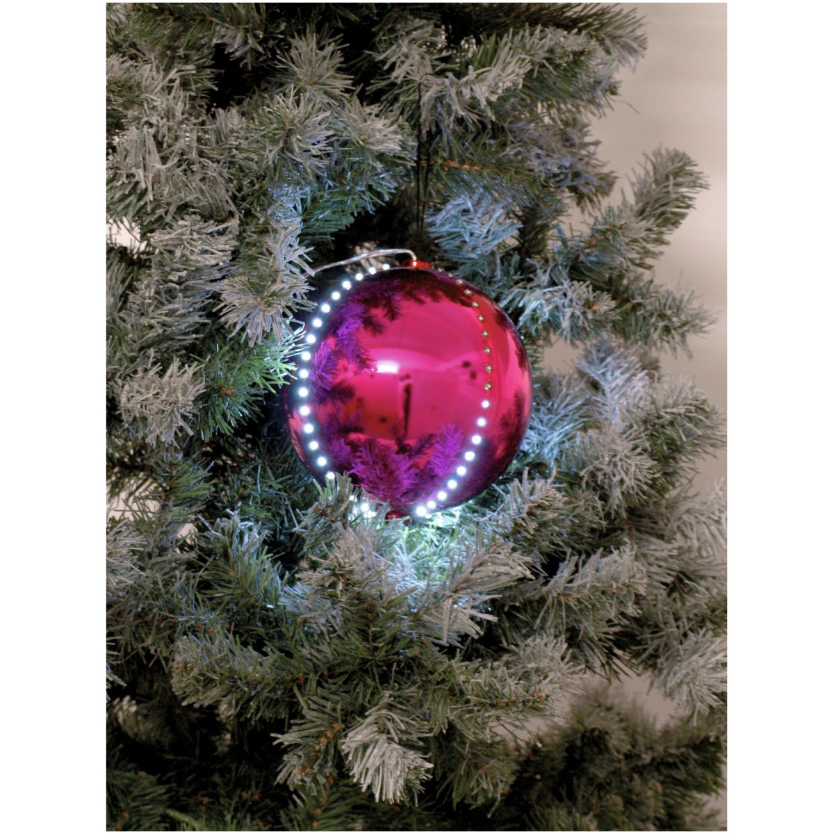 Fotografie Sněhové LED koule, 8 cm, růžová, 5 ks