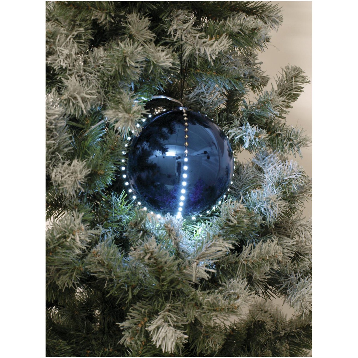 Fotografie Sněhové LED koule, 8 cm, tmavě modrá, 5 ks