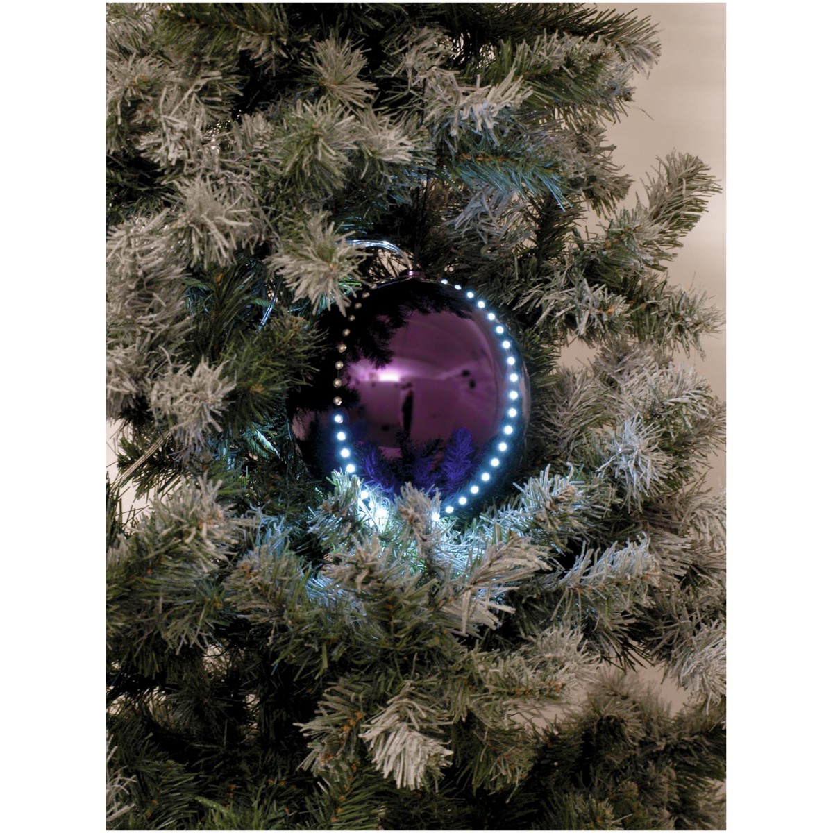 Fotografie Sněhové LED koule, 8 cm, fialová, 5 ks