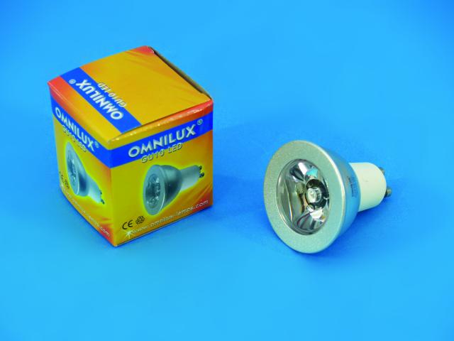LED žárovka 230V GU-10 1W LED, modrá C