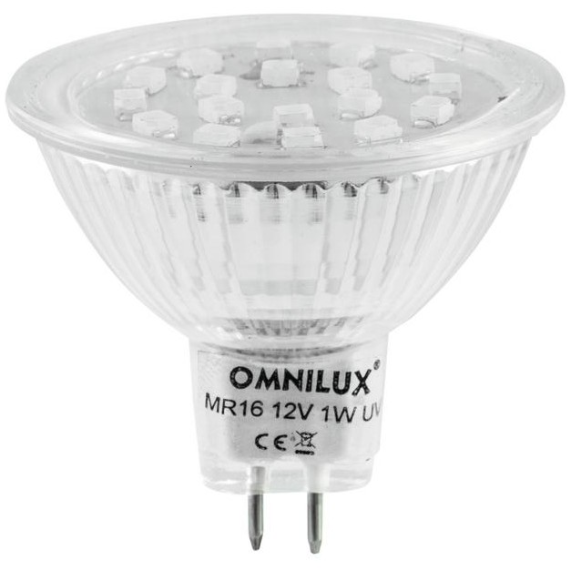 LED žárovka 12V MR-16 GX-5.3, 18 LED UV aktiv