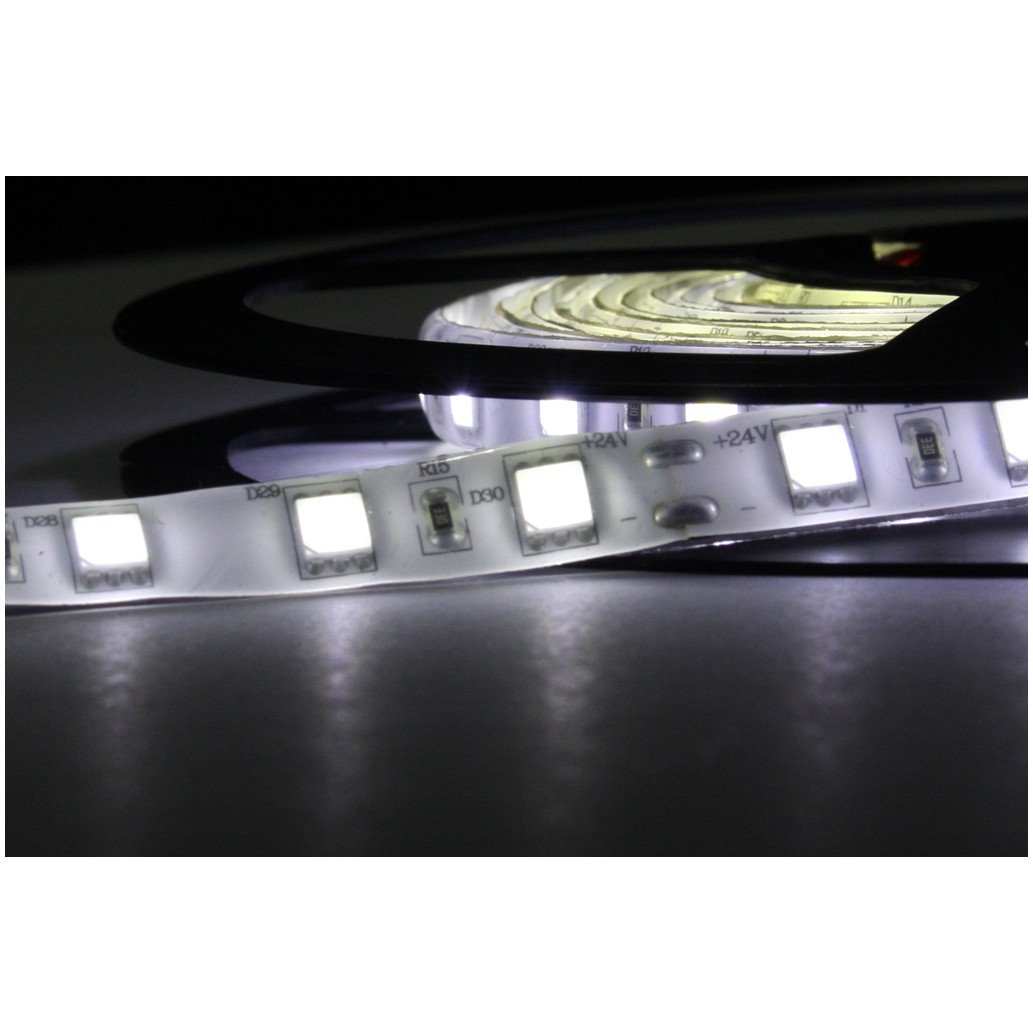 Fotografie LED páska SMD5050, bílá 8000K, 24V, 1m, IP54, 60 LED/m