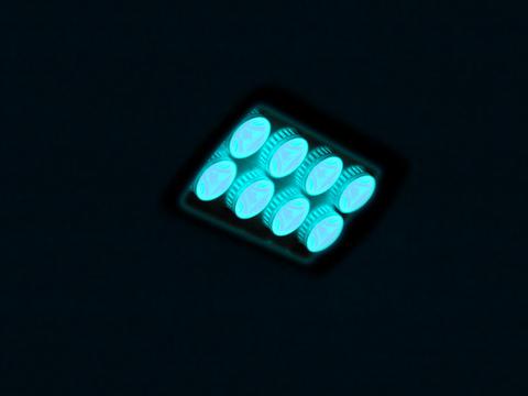 Venkovní podlahový reflektor LED IP FL-8 modrý 60°