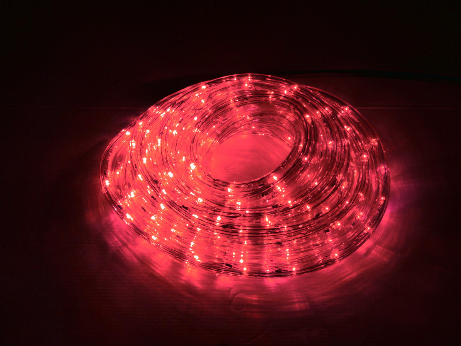 LED světelný kabel, červená, 10m s ovladačem