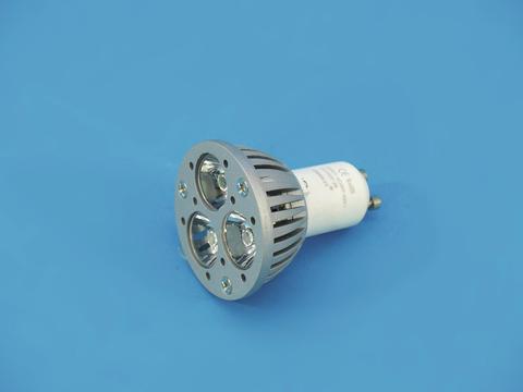 LED žárovka 230V GU-10 3x1W LED, studená bílá 6500K chladič