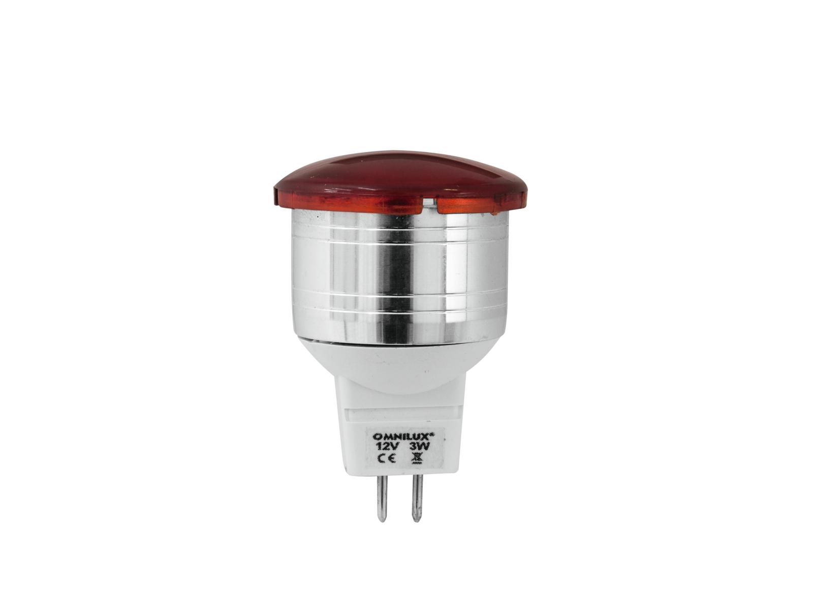 LED žárovka 12V/3W MR-11 G-4 Omnilux, červená
