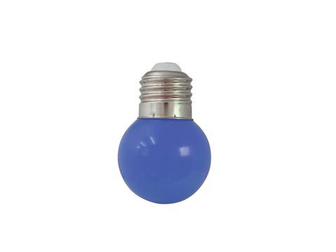 LED žárovka G45, 230V, 1W, E-27, 5 x LED SMD5050, modrá
