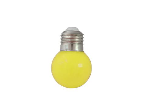 LED žárovka G45, 230V, 1W, E-27, 5 x LED SMD5050, žlutá