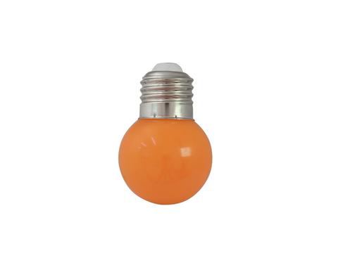 LED žárovka G45, 230V, 1W, E-27, 5 x LED SMD5050, oranžová