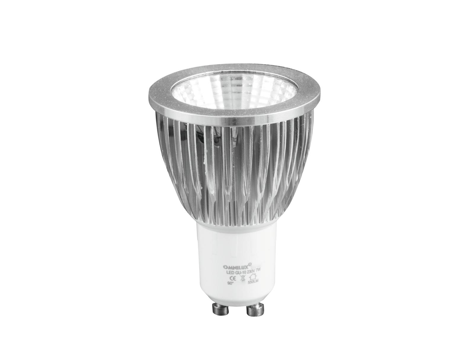 Omnilux LED žárovka GU-10 230V 7W COB 3000K, teplá bílá