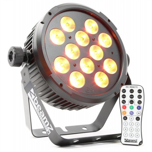 BeamZ LED FlatPAR 12x12W RGBAW+UV , IR, DMX, černý