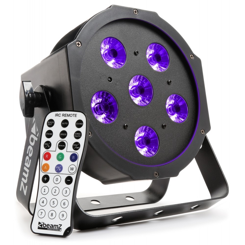BeamZ BFP130 UV FlatPAR reflektor s IR, 6x 6W UV LED, DMX