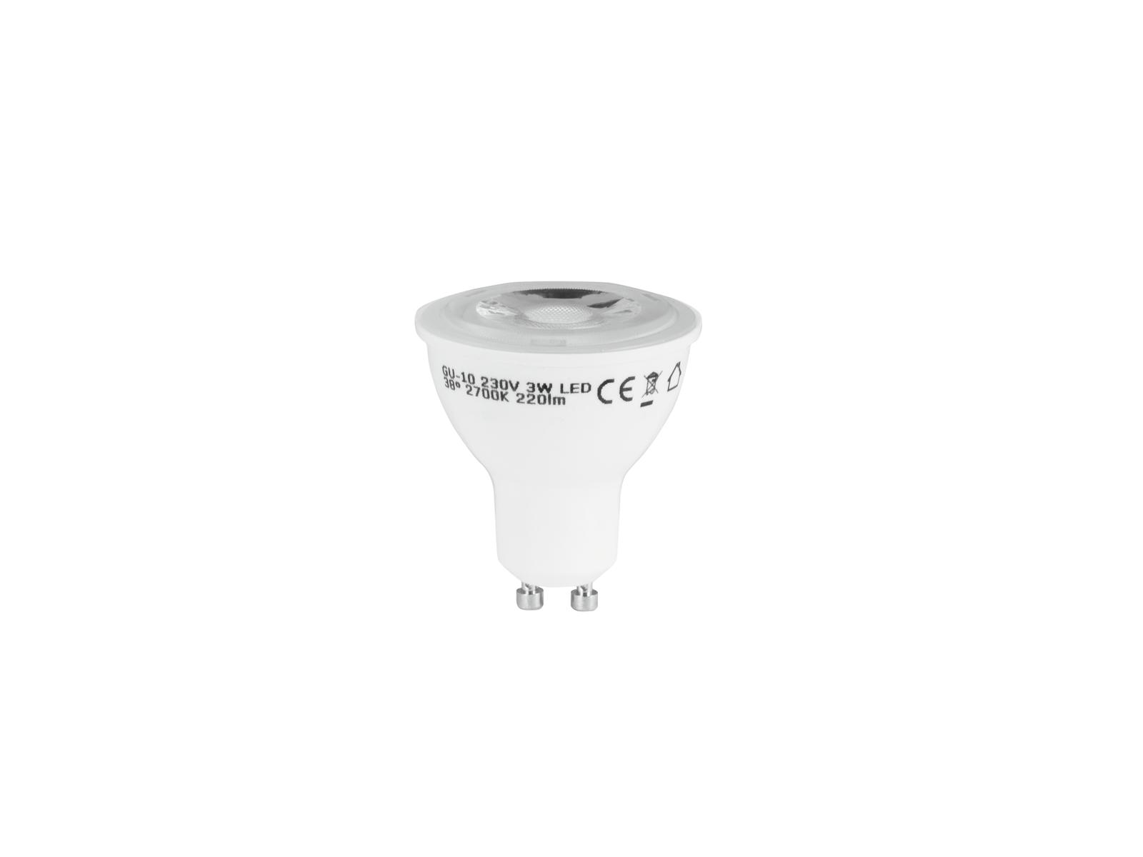 LED žárovka 230V GU-10 1x3W COB LED Omnilux, 2700K, teplá bílá
