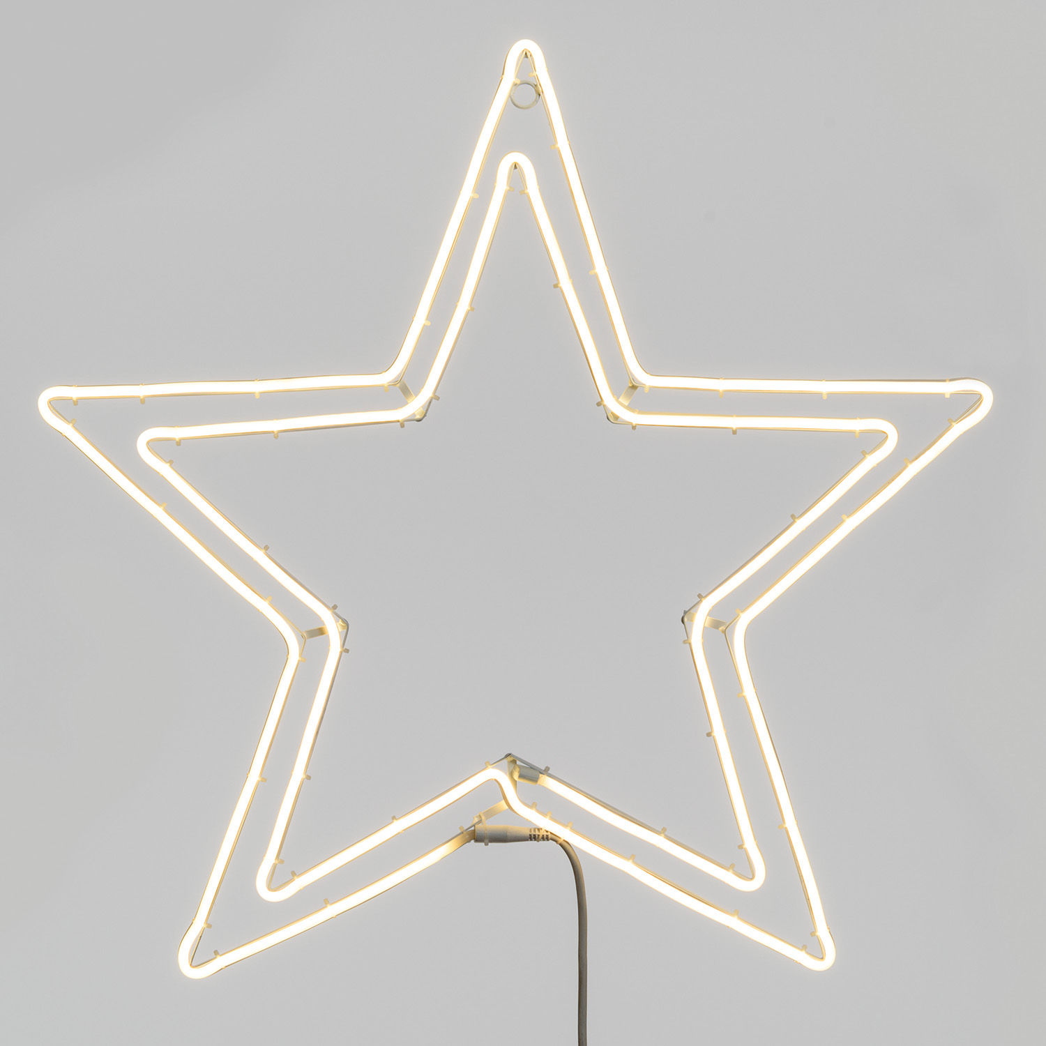 LED neon motiv hvězda průměr 75cm, 230V venkovní, teplá bílá