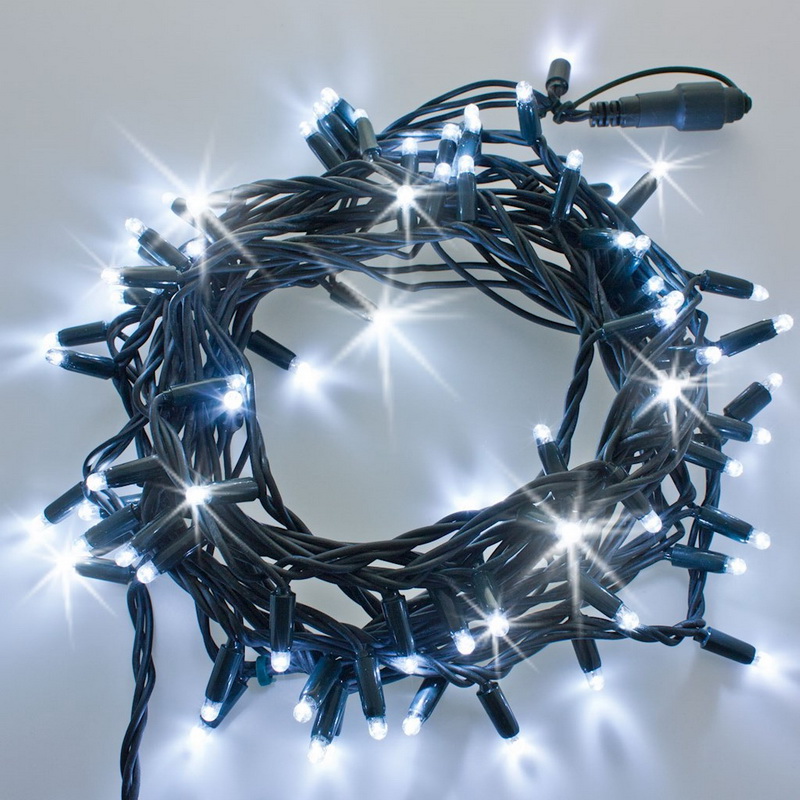 Flash LED řetěz venkovní 10m 120 MAXI LED propojitelné PROFI 2-pin, studená bílá
