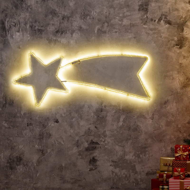LED motiv venkovní kometa 100x40cm, 230V, Flash teplá bílá