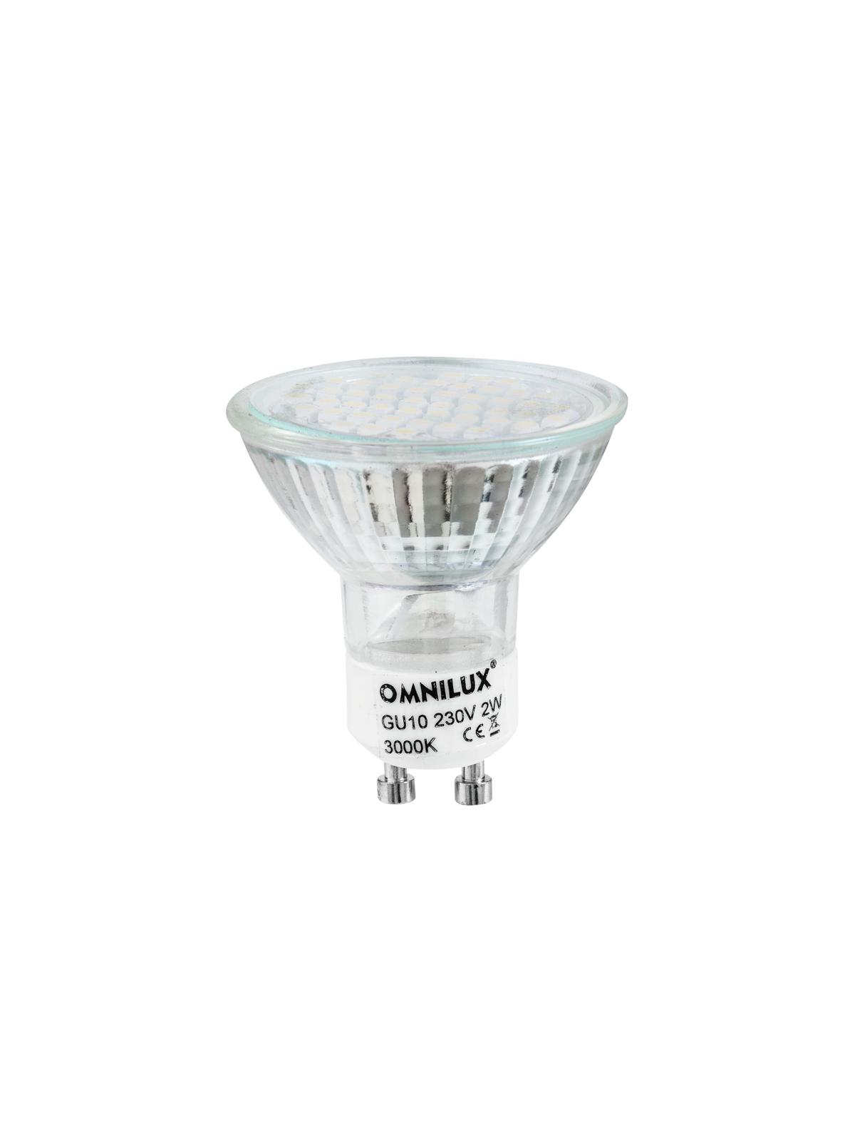 LED žárovka Omnilux GU-10 230V 48 LED 100°, teplá bílá 3000K