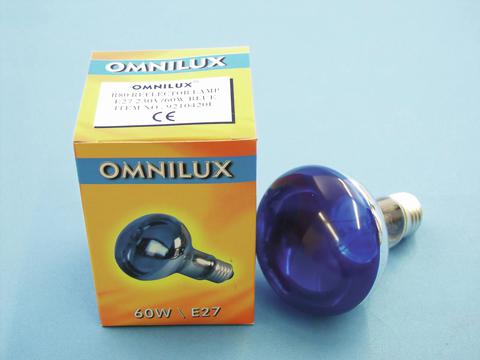 Barevná žárovka 230V/60W E-27 Omnilux, modrá