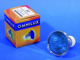 Halogenová lampa 230V/50W GU-10 25° Omnilux, modrá