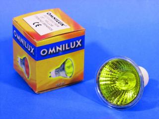 Halogenová lampa 230V/50W GU-10 25° Omnilux, žlutá