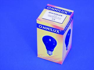 Barevná žárovka 230V/25W E-27 A19 Omnilux, modrá
