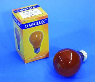 Barevná žárovka 230V/25W E-27 A19 Omnilux, oranžová