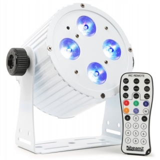 BeamZ LED FlatPAR reflektor 4x18W HCL, IR, DMX, bílý