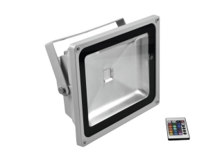 Venkovní RGB reflektor Eurolite LED IP FL-50 COB RGB 120° s dálkovým ovladačem