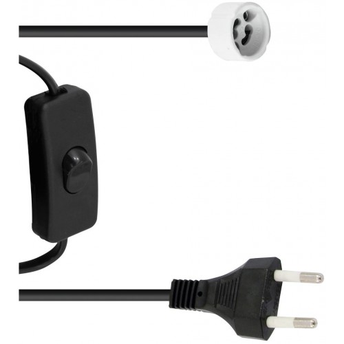 EUROLITE GU-10 Zásuvkový napájecí kabel, zástrčka, vypínač